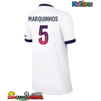 Camisa de Futebol Paris Saint-Germain Marquinhos #5 Equipamento Secundário Mulheres 2026-27 Manga Curta